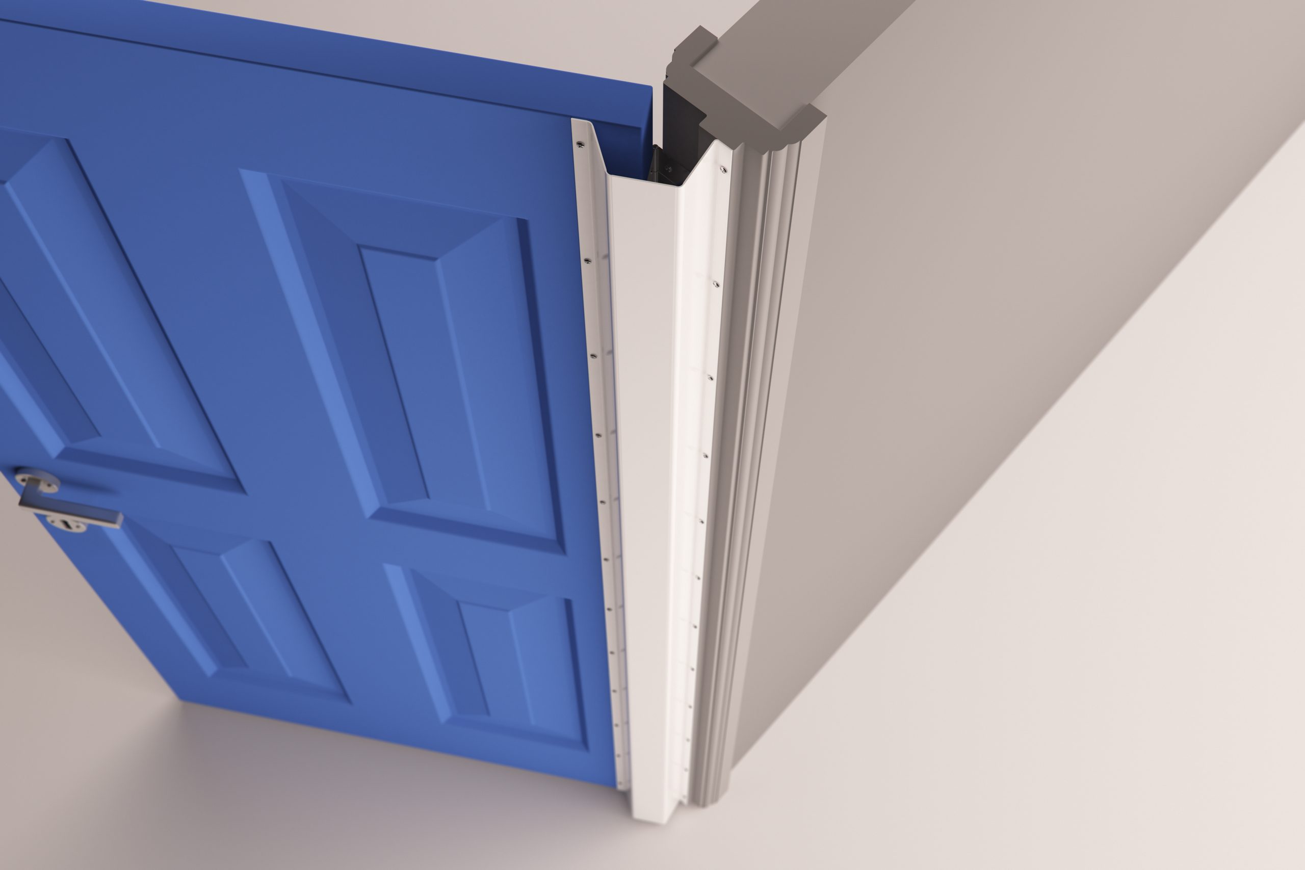 Door finger protection guard for hinge pin side of door 